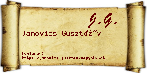 Janovics Gusztáv névjegykártya