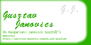 gusztav janovics business card